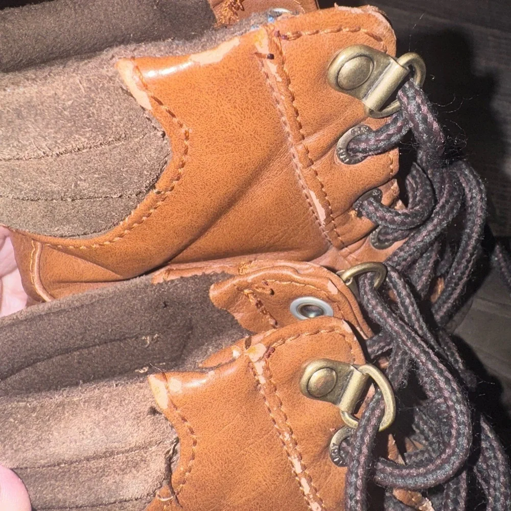 Sperry Boys Waterproof Duck Hunting Boots Size 2 Tan Brown Lace Up